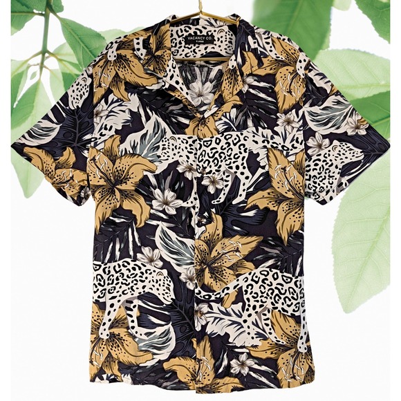 Vacancy Co Other - Vacancy Co XL Tropical Leopard Floral Print Button Up Soft Shirt unisex